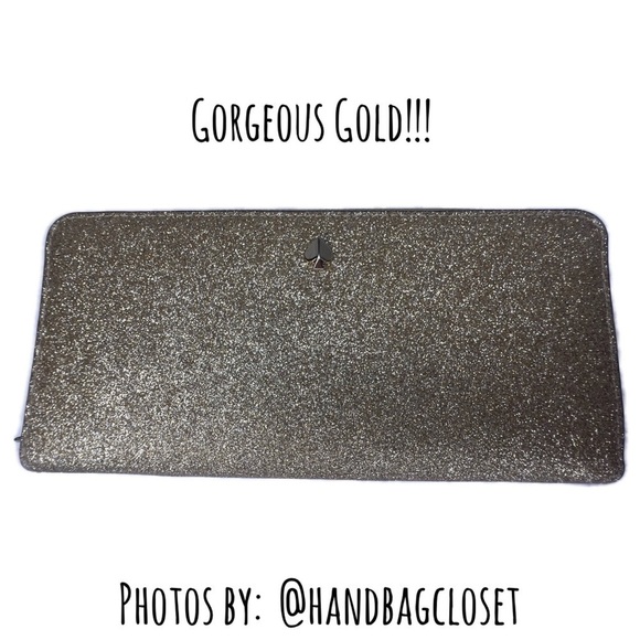 Kate Spade Burgess Court Glitter Gold Wallet - Picture 10 of 12